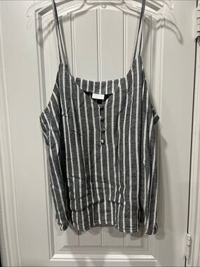 Abound Gray & White Striped Spaghetti Strap Camisole